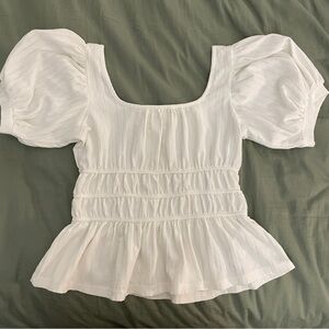 Maeve by Anthropologie White Milkmaid Blouse (Size XS)